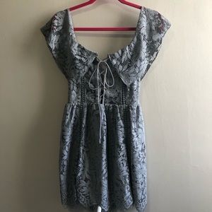 Tobi Lace-Up, Off-Shoulder Dress